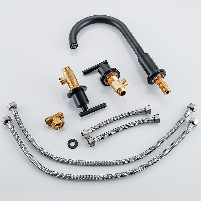 Contemporary Widespread Sink Faucet Plain High Arc Wide Spread Bathroom Faucet