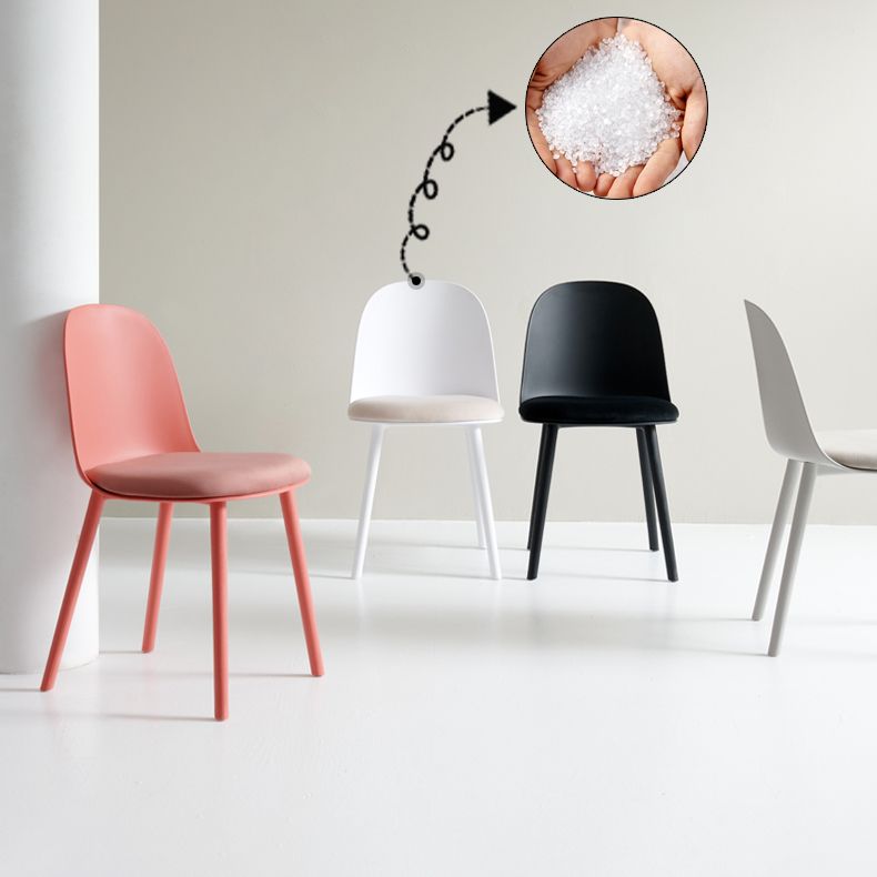 Sillas laterales de plástico Glam para interiores y exteriores, silla con respaldo sólido