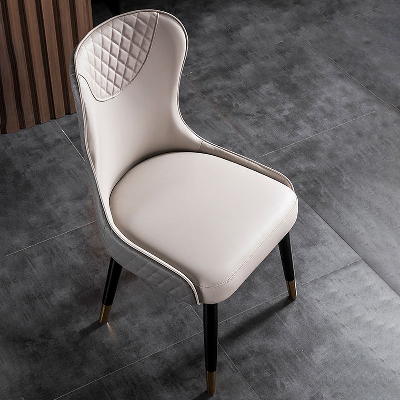 Sillas de comedor de cuero de PU de estilo contemporáneo Silla con respaldo tapizado para cocina