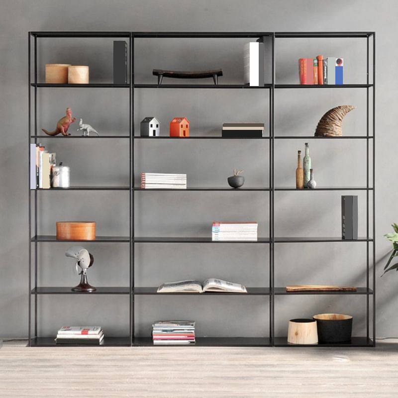 Rectangle Open Back Bookshelf Industrial Etagere Storage Bookcase