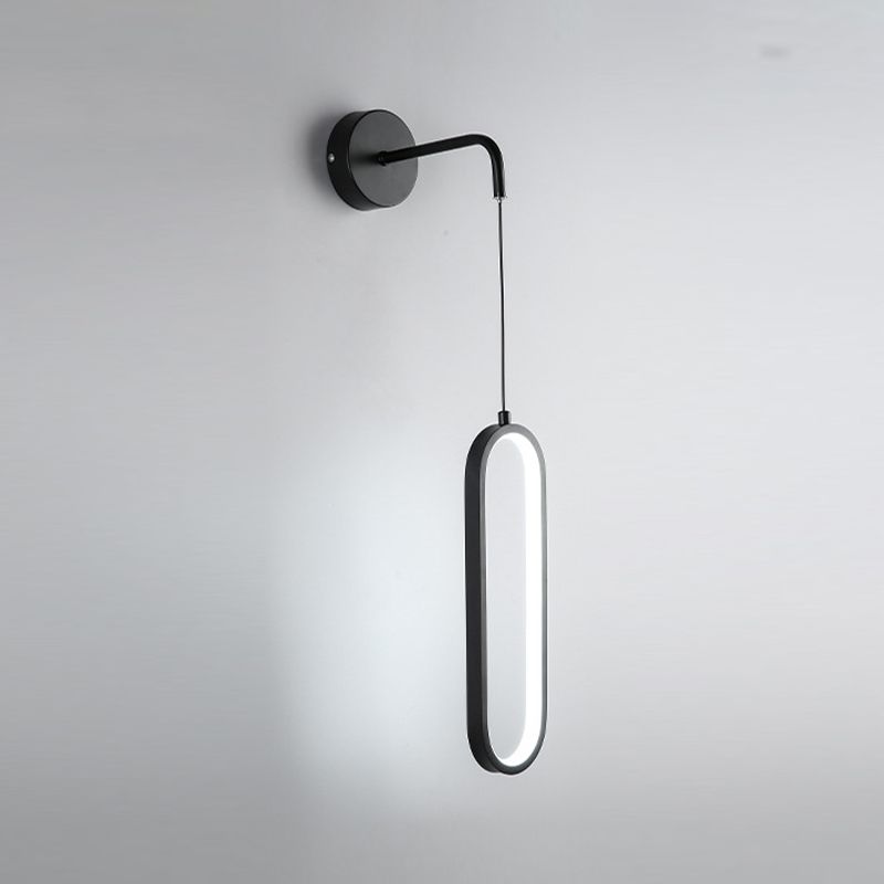 Cabina de pared modernista aplanador ovalado led simple luz de pared simple montada en la pared