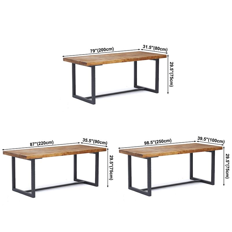 Table du site de salle à manger industrielle meubles de salle à manger massif avec base à chevalets