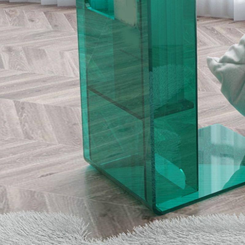 Contemporary Sofa Side Accent Table Plastic Pedestal Living Room with Storage