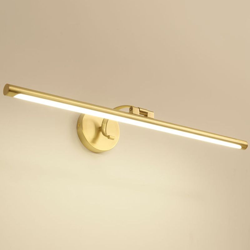 Retro Brass Mirror Cabinet Bathroom Wall Lights Metal Linear Shade LED Ambient Vanity Lighting