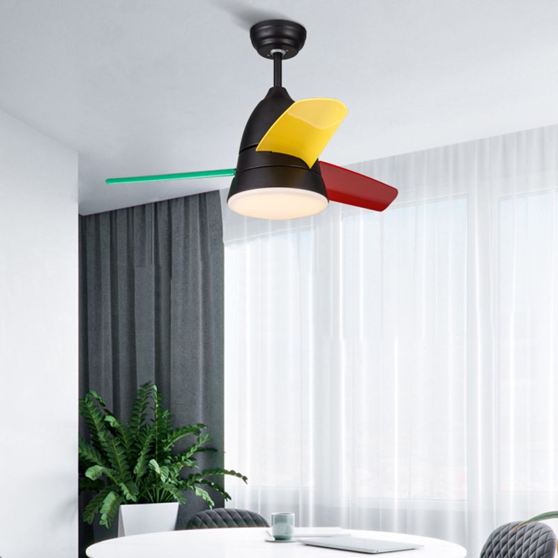 Kids Style Geometry Ceiling Fan Lamp Metal 1 Light Ceiling Fan Lighting for Living Room