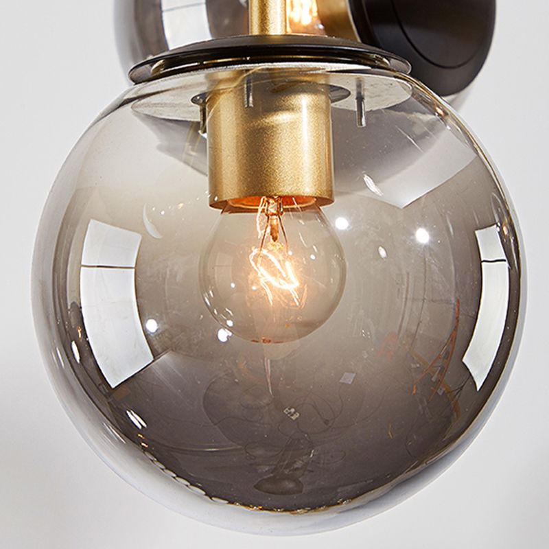 46 - Inch 6 - Light Island Pendant Iron and Glass Ball Shade Ceiling Fixture