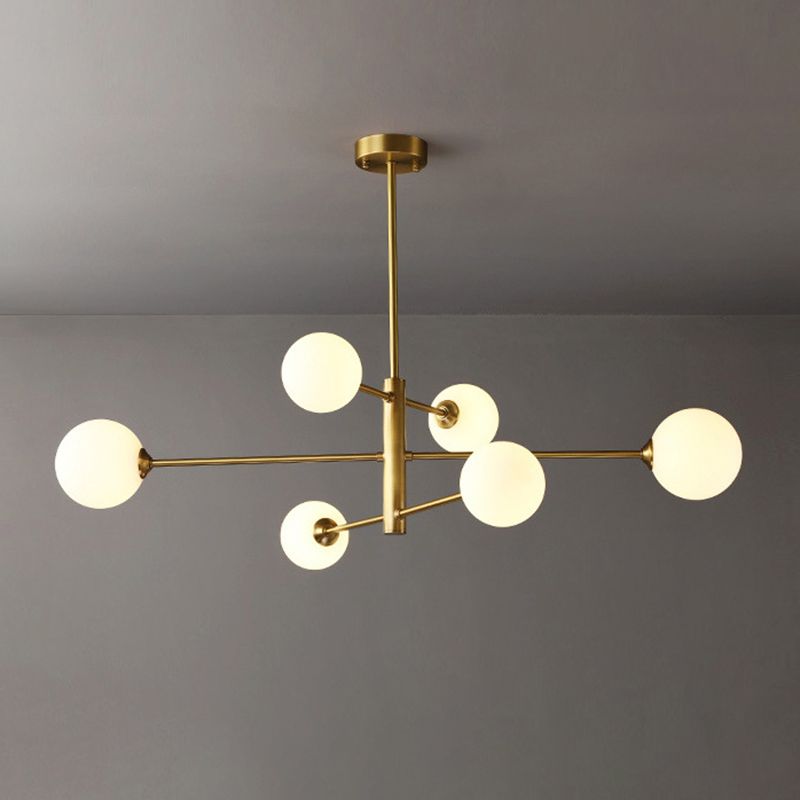 Lumo lampadario a forma di globo in vetro Flaccura illuminata moderna a soffitto a sospensione bianca