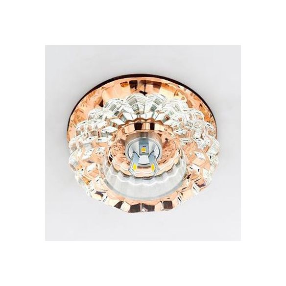 Floral Shape Crystal Flush Mount Round Flushmount Ceiling Fixture