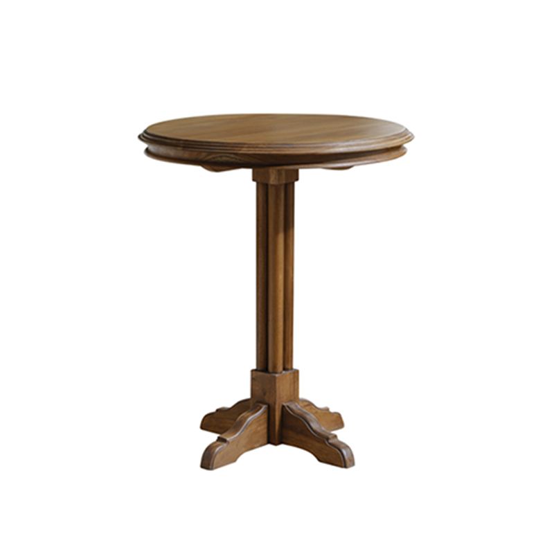 Modern Wood Geometric Dining Table Teak Wood Base for Dining Room