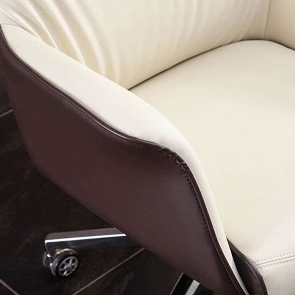 Modern Faux Leather Executive Chair High Back Armless Swivel Chair