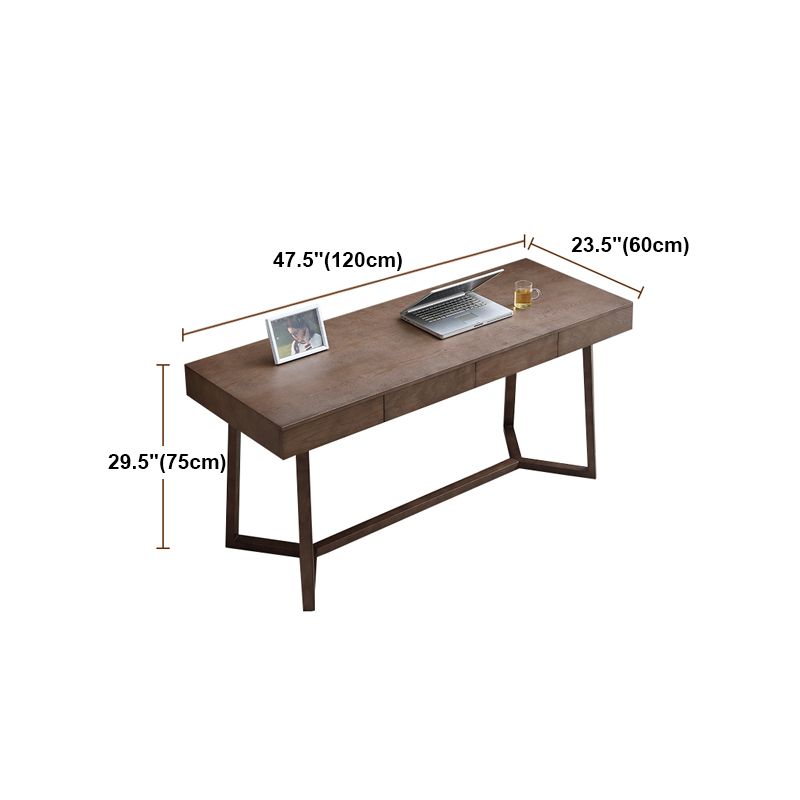 Solid Wood Contemporary Rectangular Dining Table Ash Wood Top Table with Trestle Base