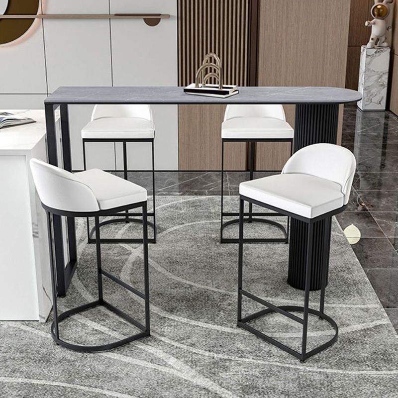 Stone Top Table Modern Style Bistro Pub Table for Living Room