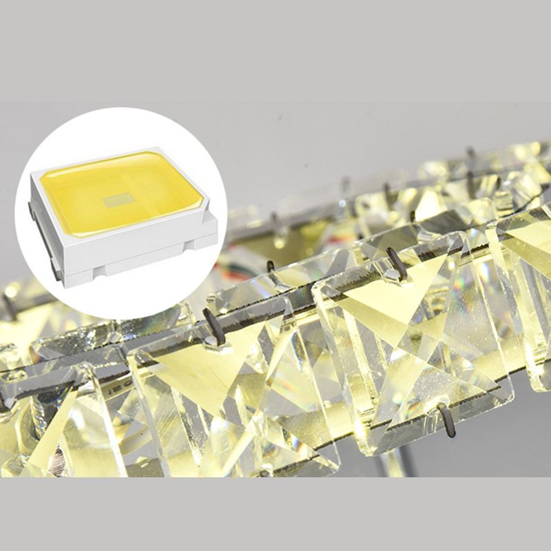 Illuminazione a montaggio semi a filo quadrato cristallino moderno semifullo a soffitto del soffitto