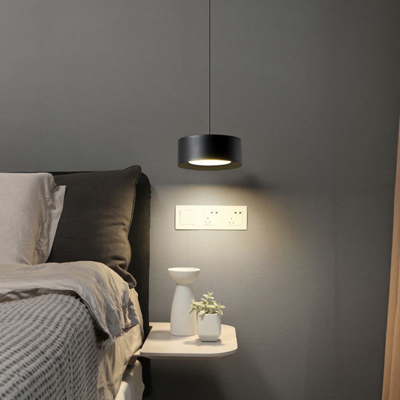 Simplicity Drum Shaped Hanging Pendant Light Metal LED Bedroom Down Lighting Pendant
