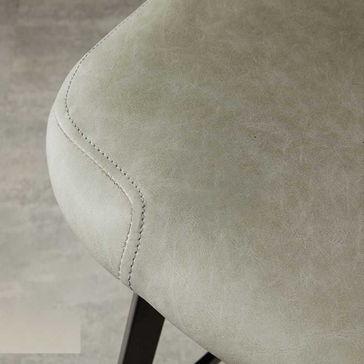 Industrial Metal Barstool Leather Low Back Stool with Cushion