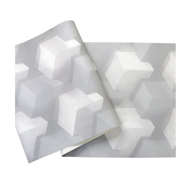 Modern Vinyl Decorative 3D Print Cube Wallpaper, 33' x 20.5"