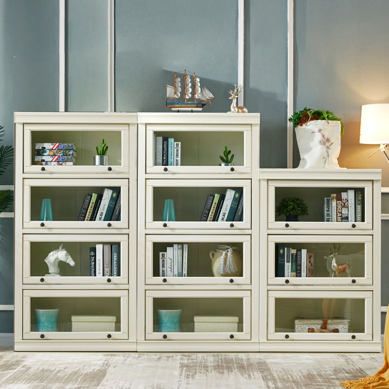 Contemporary Wooden Bookshelf White Standard Shelf Bookcase for Home Office