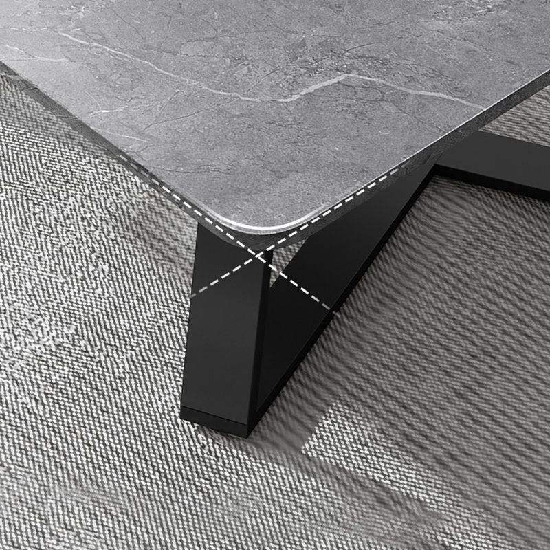 Glam Cross Legs Coffee Table Slate Rectangular Cocktail Table for Home
