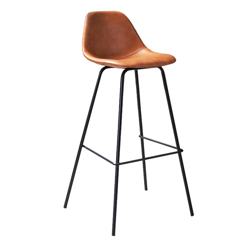 Contemporary Style Bar-stool Bucket Bar Stool with Metal Legs for Home