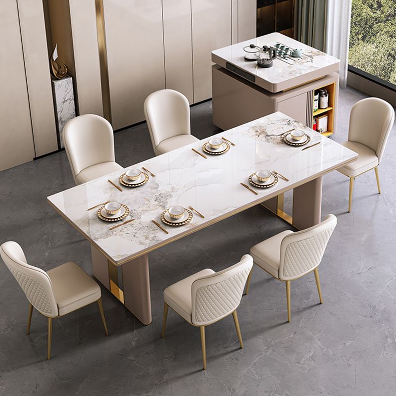 Sintered Stone Dining Table Modern Rectangle Dinner Table for Dining Room