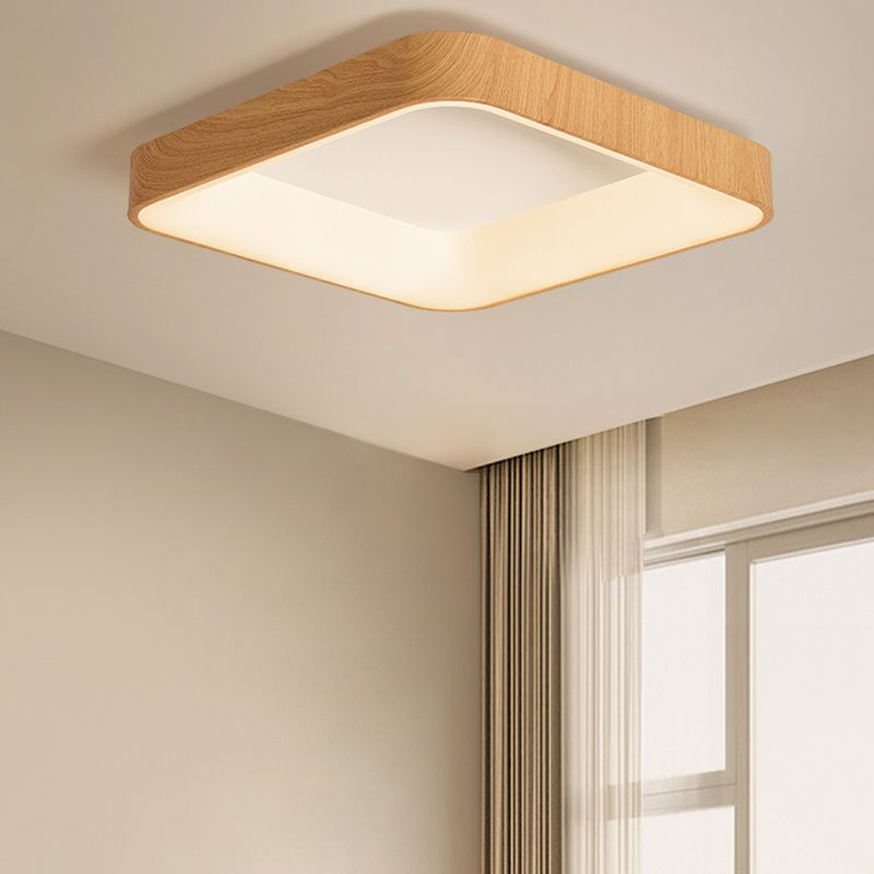 Modern Metal Flush Mount LED Geometric Shape Ceiling Lamp with Acrylic Shade for Bedroom