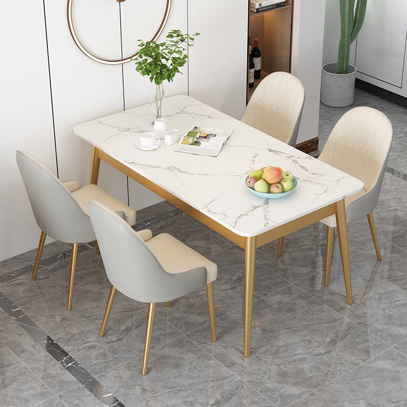 Sintered Stone Dining Table Traditional Luxury Rectangle Table for Home