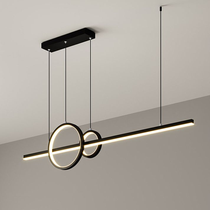 Circle Island Chandelier Lights Contemporary Metallic Chandelier Lighting Fixtures For Dining Table