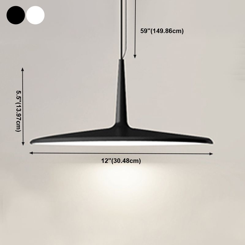 Moderne creatieve LED -hangende lamp gelakte aluminium hanger licht met acrylschaduw