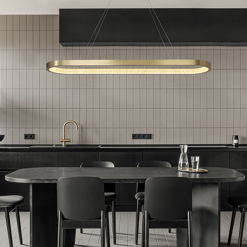 Comedor nórdico de la isla moderna del comedor ovalado LED colgante de luz colgante