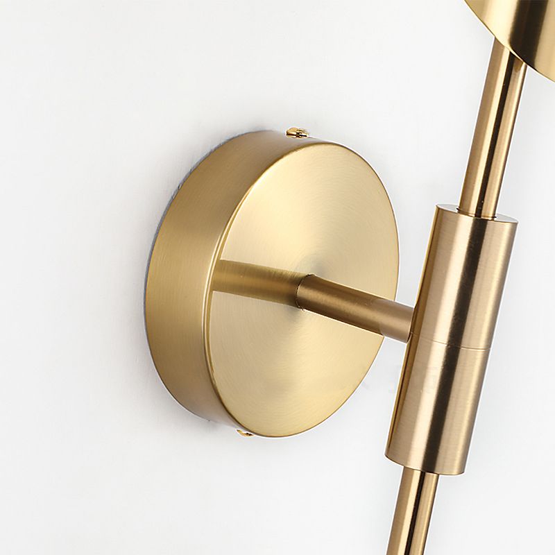 Shaded Bedroom Wall Sconce Lighting Metal Simplicity-Style Sconce Light Fixture in Gold