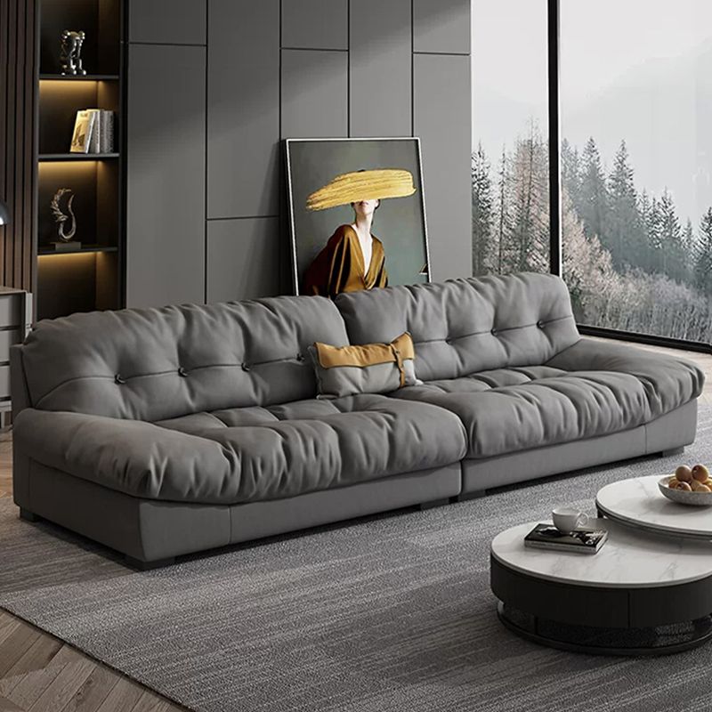 Contemporary Fabric Living Room Armless Tufted Split-Back Seating