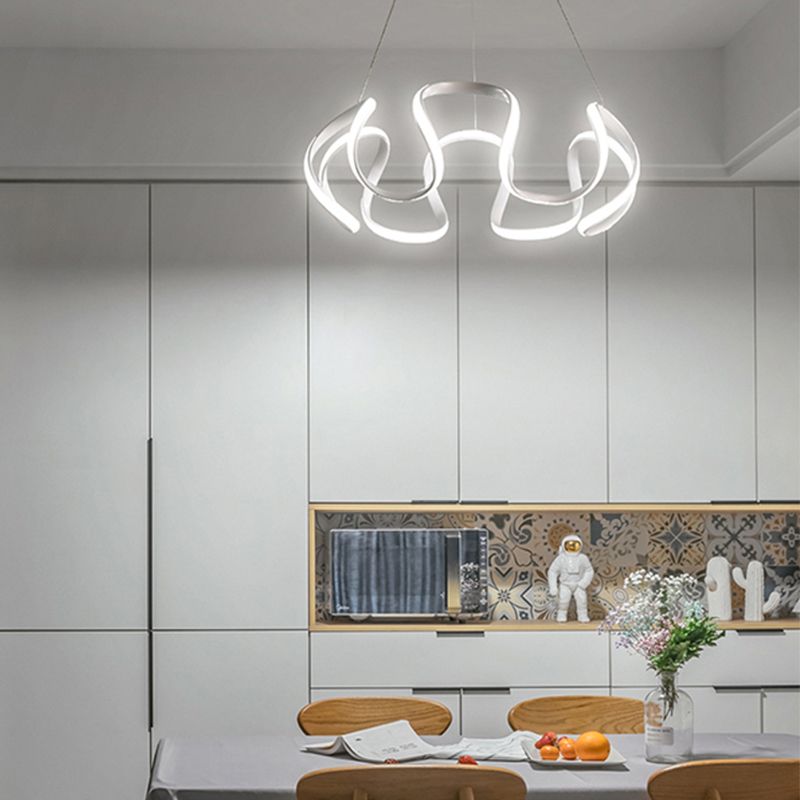 Twist Pendant Lighting Fixture Minimalist Style LED Metal Hanging Light Kit