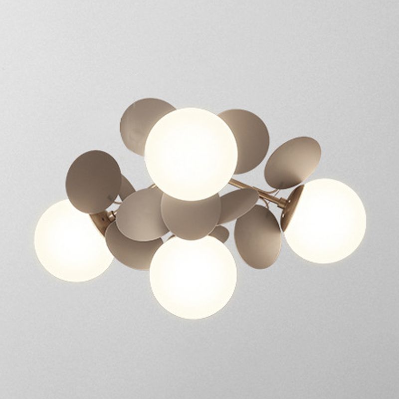 Glass Flush Mount Sputnik Light Contemporary Semi Flush for Living Room