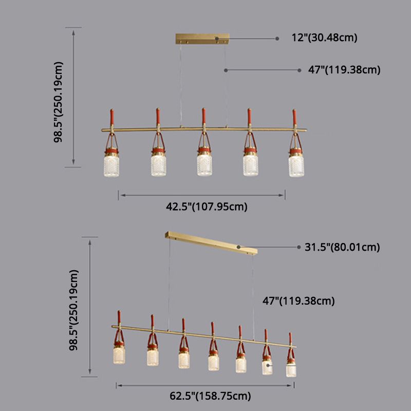 Jar baratto acrilico soggiorno illuminazione a sospensione moderna moderna decorazione a led in metallo isola lampade