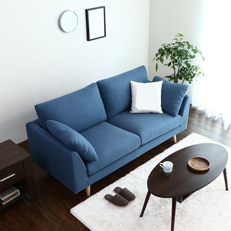 32.3 " H Contemporary Linen Flared Arm Loveseat with Pillows