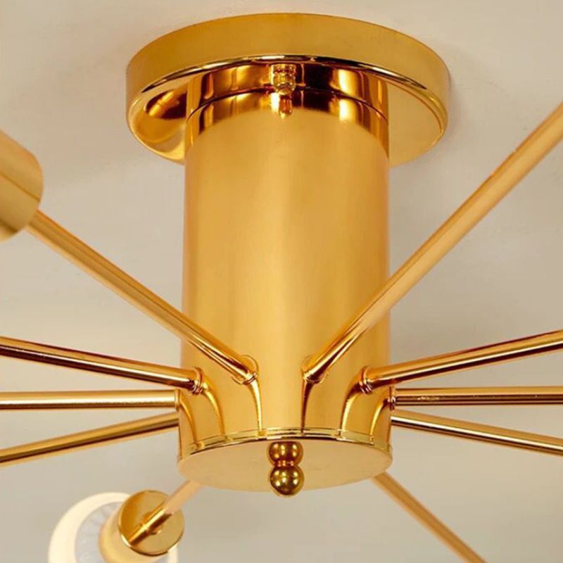 Metal Sputnik Shape Flush Mount Lights Modern Multi Light Flush Mount Light Fixtures