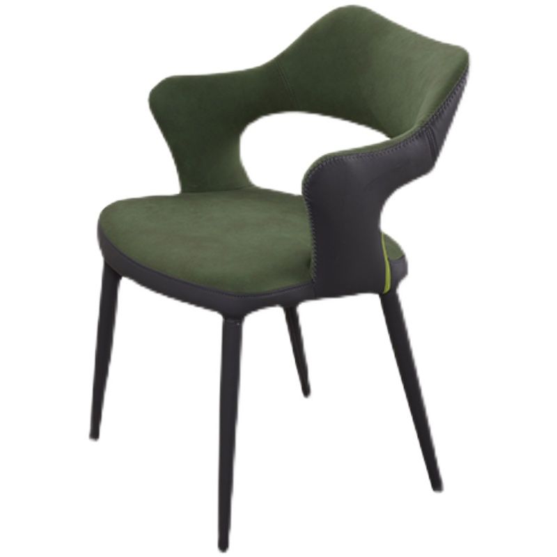 Chaise de salle à manger industrielle en métal, finition métallique, chaise de salle à manger à dossier ouvert