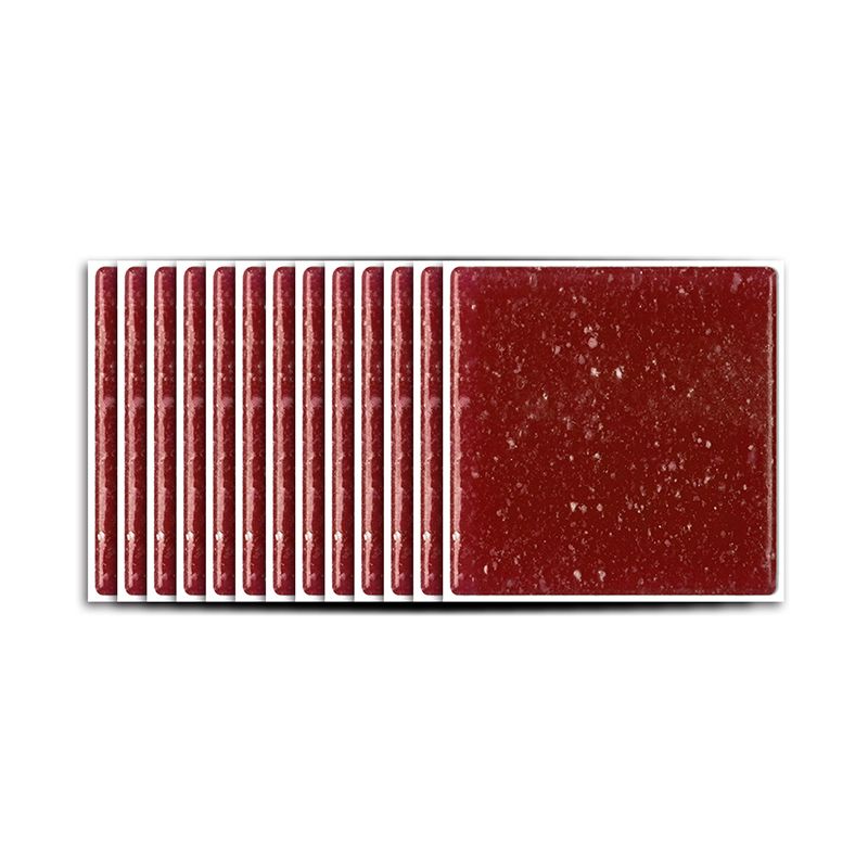 Red Modernist Peel Wallpaper Panel Set 12.2-sq ft Spotted Wall Art for Bedroom (50 Pcs)