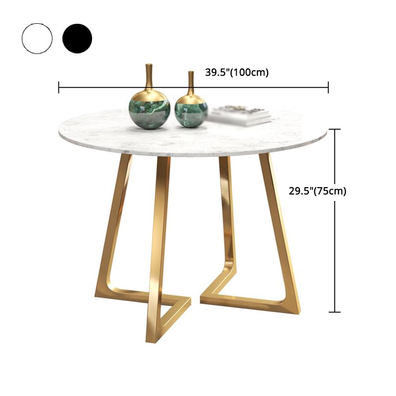 Glam 1/4/5/6 Pieces Dining Set Round Stone Dining Table for Dining Room