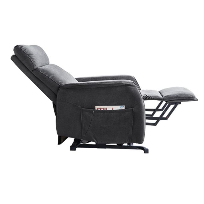 Velvet Gray Recliner Power-Remote Recliner Chair with Lift Assist