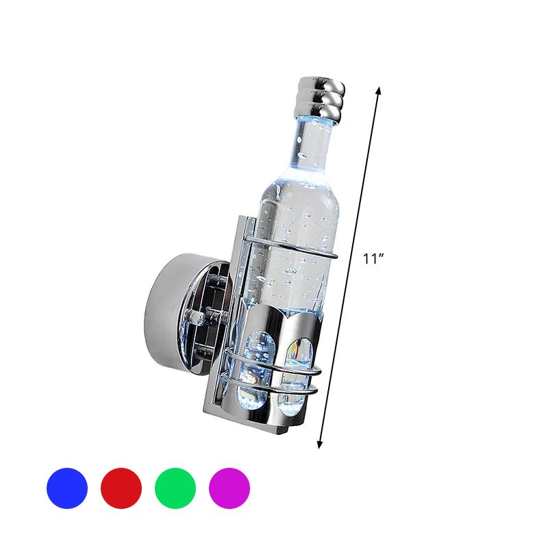 Contemporary Bottle Shaped Wall Lamp Crystal 1 Light Bar Cafe Wall Light in Multi Color/Purple/Blue Light