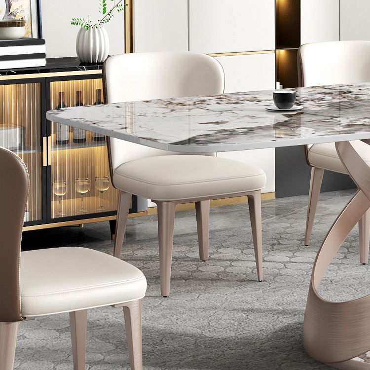 Contemporary Sintered Stone Dining Table Set Rectangle 1/2/5/7 Pieces Dining Set