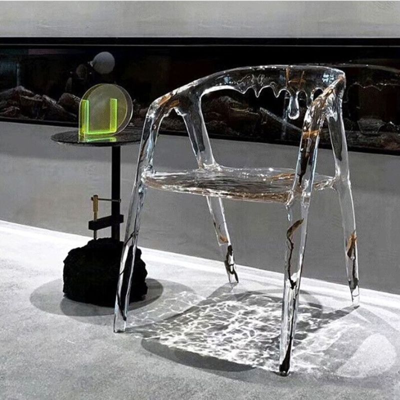 Modern Simple Arm Chair Resin Frame Dining Arm Chair for Dining Room