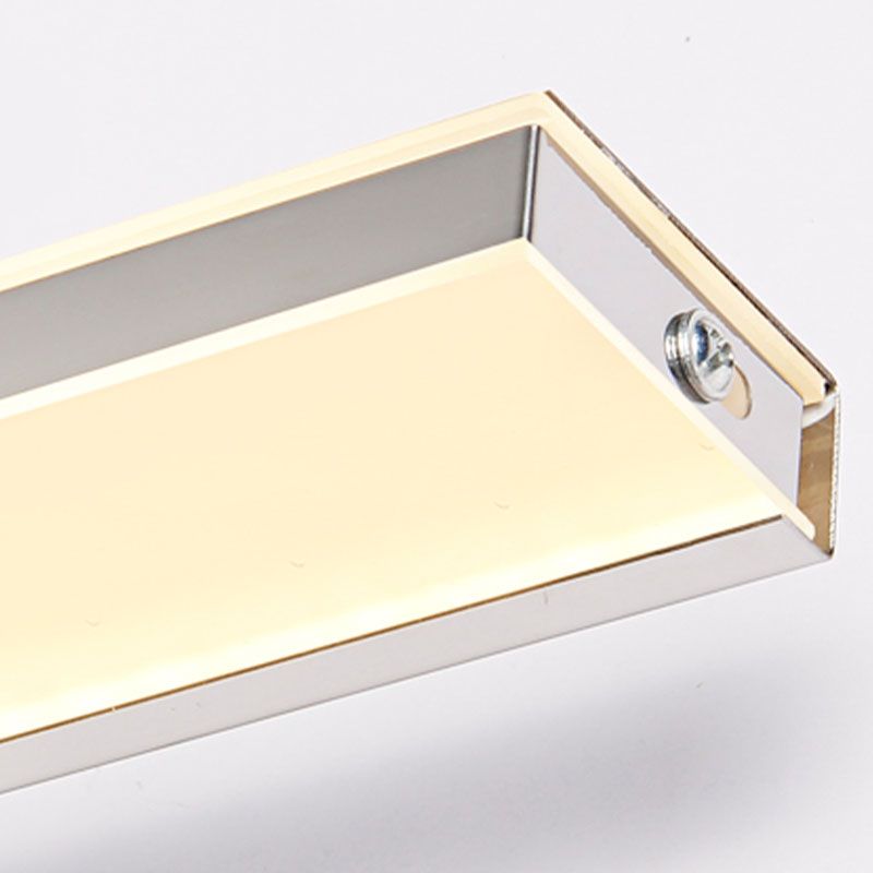 1-Head Linear Shade Wall Sconce Modern Simple Style Mirror Wall Lighting in White