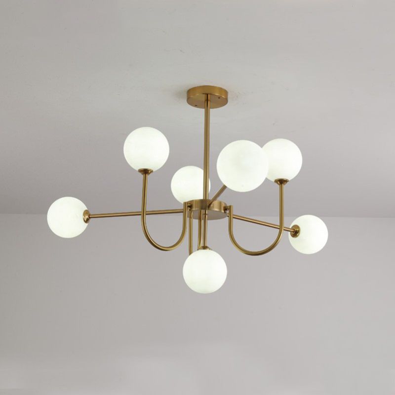 Contemporary Chandelier Glass Shade Pendant Lighting Fixtures for Dining Room