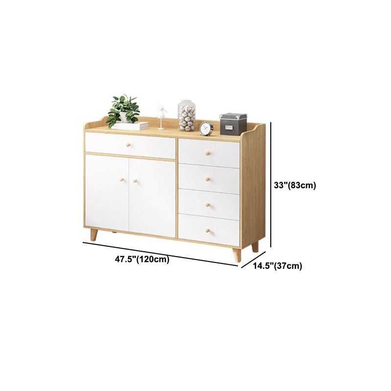 Modern Rectangle Accent Cabinet Wood Knobs Cabinet with Drawer