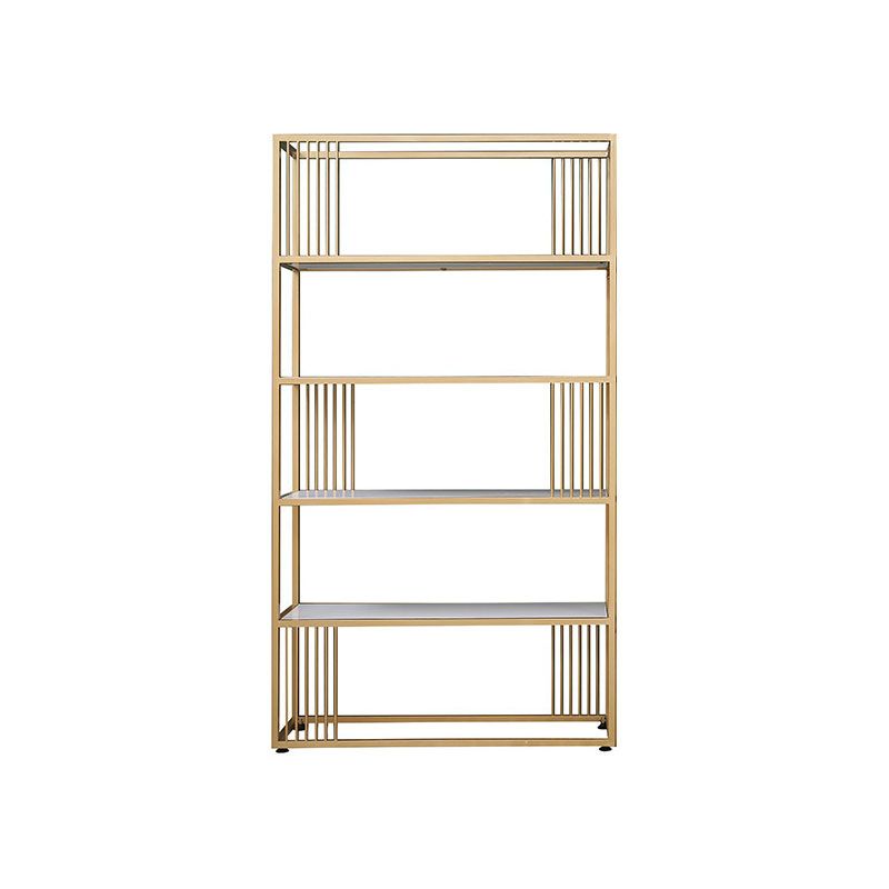Modern Metal and Wooden Book Shelf Open Home Shelf Bookcase with Shelves