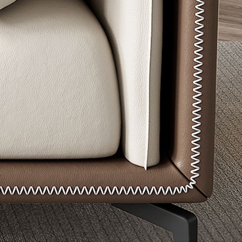 Transitional Modern Cushions Sofa 27.6"High Pillow Top Arm Sofa, Beige
