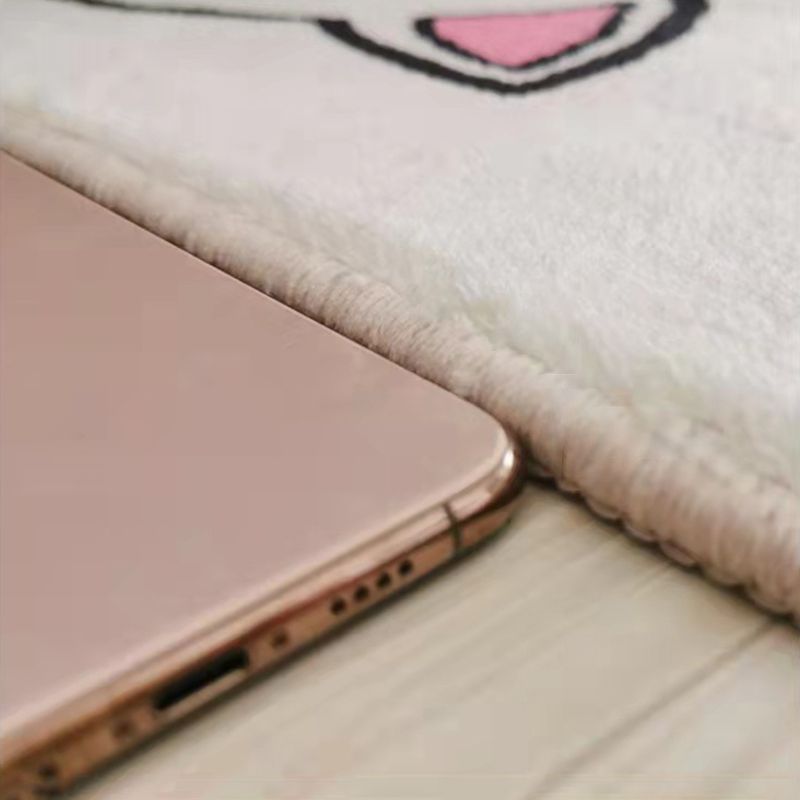 Modern Color-Blocked Rug Pink Polyester Area Carpet Non-Slip Backing Rug for Living Room