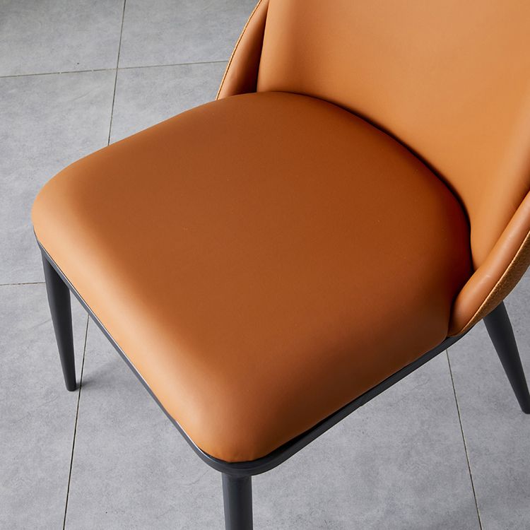 Silla de comedor de estilo moderno, sillas Parsons laterales de metal sin brazos para cocina